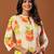 White printed cotton kurta trouser set