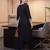 Black printed viscose rayon kurta trouser set