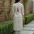 White printed cotton kurta trouser set