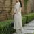 White printed cotton kurta trouser set