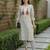 White printed cotton kurta trouser set