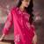 Pink printed cotton kurta trouser set