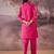 Pink printed cotton kurta trouser set