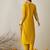 Mustard embroidered cotton kurta trouser set