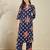 Blue printed cotton kurta trouser set