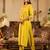 Yellow embroidered silk kurta trouser set