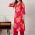 Pink printed cotton kurta trouser set