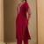 Maroon embroidered liva kurta trouser set