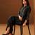 Black embroidered silk kurta trouser set