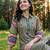 Olive printed cotton kurta trouser set