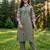 Olive printed cotton kurta trouser set