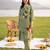 Olive printed cotton kurta trouser set