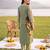 Olive printed cotton kurta trouser set