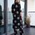 Black printed viscose rayon kurta trouser set