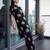 Black printed viscose rayon kurta trouser set