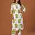White printed cotton kurta trouser set