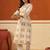 Beige printed cotton kurta trouser set