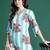 Blue printed cotton kurta trouser set