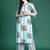 Blue printed cotton kurta trouser set