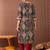 Black printed cotton kurta trouser set