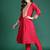 Pink embroidered silk kurta trouser set