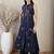 Blue embroidered cotton kurta trouser set