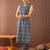 Blue printed cotton kurta trouser set