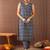 Blue printed cotton kurta trouser set