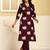 Purple embroidered cotton kurta trouser set