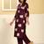 Purple embroidered cotton kurta trouser set
