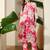 Pink printed viscose rayon kurta trouser set