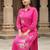 Pink printed cotton kurta trouser set