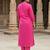 Pink printed cotton kurta trouser set