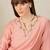 Peach embroidered cotton kurta trouser set