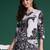 Black printed cotton kurta trouser set