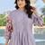 Lavender embroidered cotton kurta trouser set