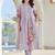Lavender embroidered cotton kurta trouser set