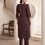 Brown embroidered silk kurta trouser set