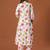 White printed cotton kurta trouser set