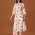 White printed cotton kurta trouser set