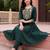 Green embroidered cotton kurta trouser set