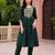 Green embroidered cotton kurta trouser set