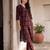 Black printed cotton kurta trouser set