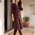 Black printed cotton kurta trouser set