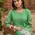 Green printed cotton kurta trouser set
