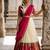 South Indian Style Semi-Stitched Half Saree with Blouse and Dupatta