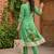 Green printed cotton kurta trouser set