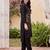 Black embroidered viscose rayon kurta trouser set