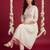 Off white embroidered cotton kurta trouser set