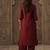 Maroon embroidered liva kurta trouser set